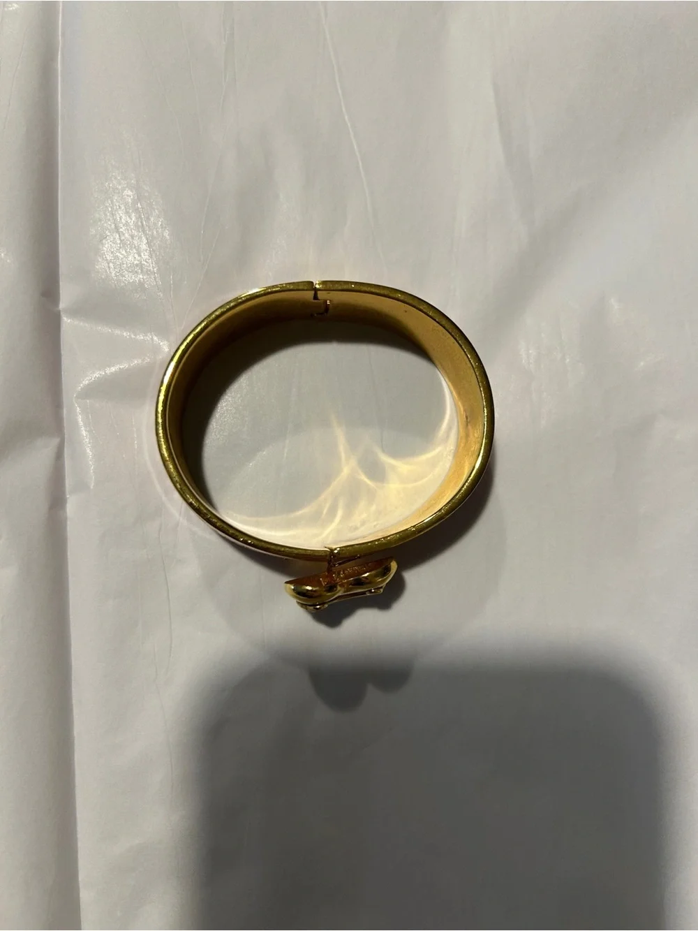 Juicy Couture Gold and Pink Heart Logo Cuff Bracelet